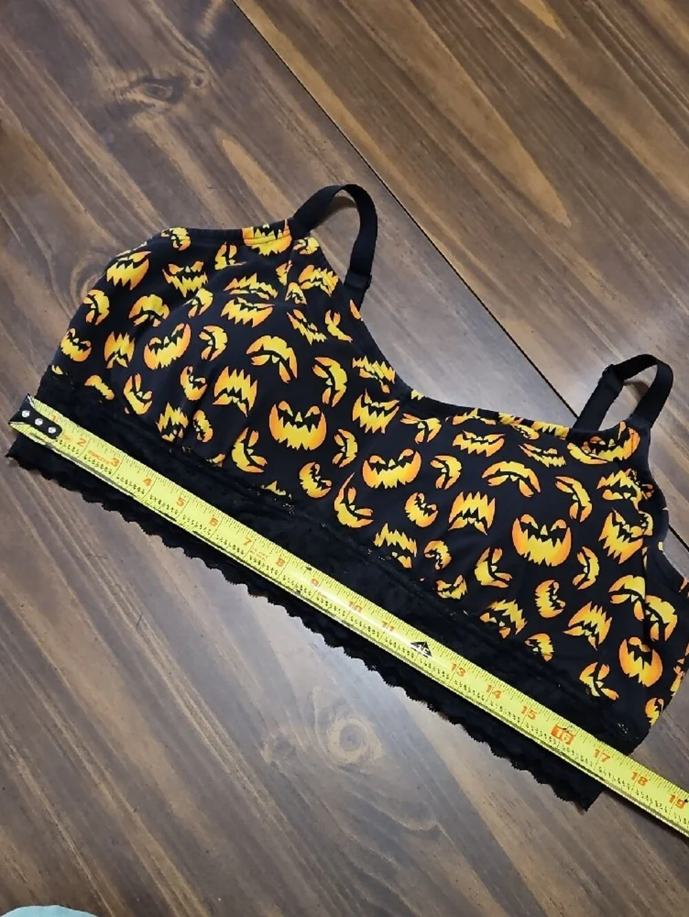Torrid Halloween Pumpkin-Print Lace Bralette